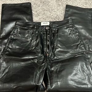 AGOLDE Black Faux Leather Pants